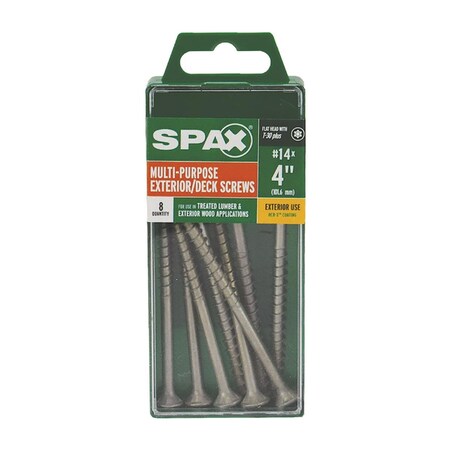 Keen No.14 S x 4 in. Star Flat Head Deck Screws Gray, 8PK KE3304730